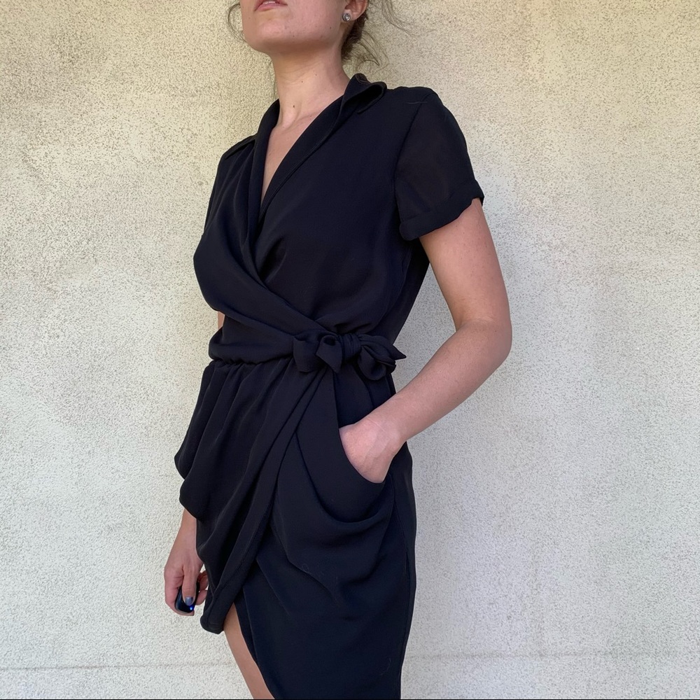 Mini wrap dress by Halston ~ Black ~ Size 0